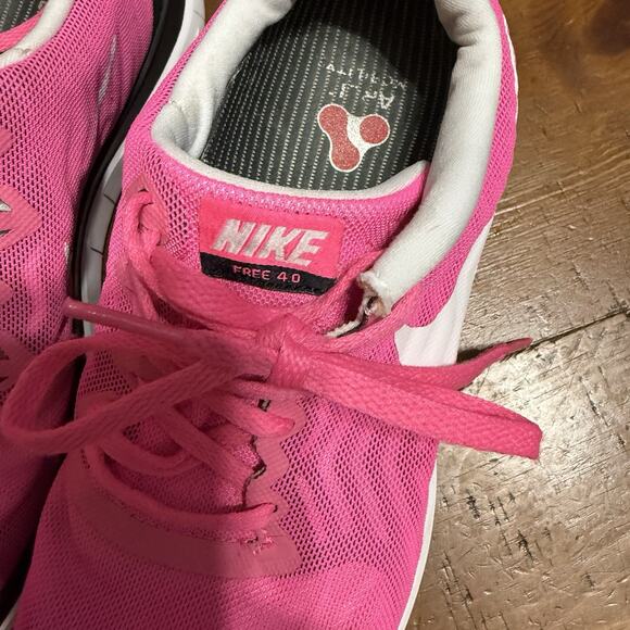 Nike Free 4.0 Flyknit Pink Running Sneaker Women’s Size 8 - Picture 6 of 8